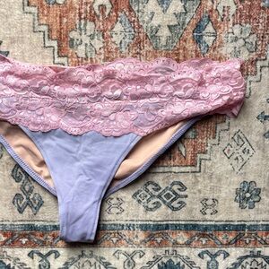 Lace Trim Women's Bikini in Pink and Purple XL/L